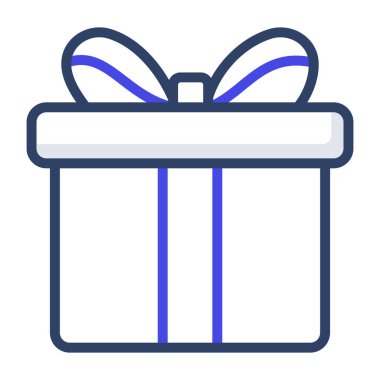 Sürpriz hediye, düz dizaynlı paket vektörü