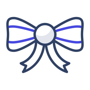 Düz vektör dizaynında güzel kurdele yayı simgesi