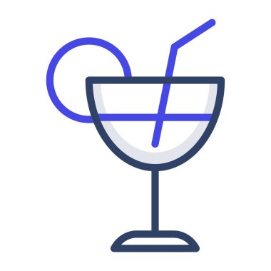 Beyaz arka planda taze kokteyl içeceği, limonata ikonu