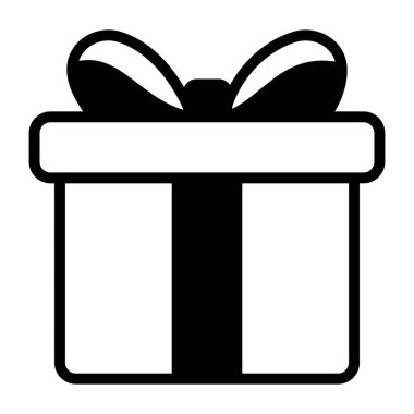 Sürpriz hediye, paket vektörü katı tasarım