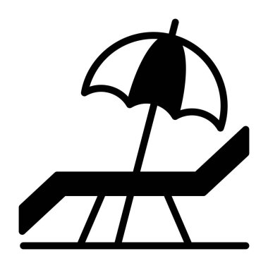 Güneş yatağının bir simge tasarımı, düzenlenebilir vektör