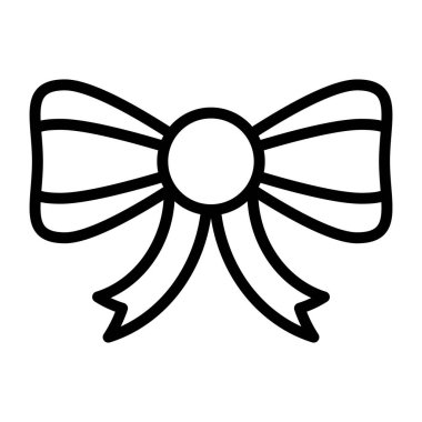 Doğrusal vektör tasarımında güzel kurdele yayı simgesi