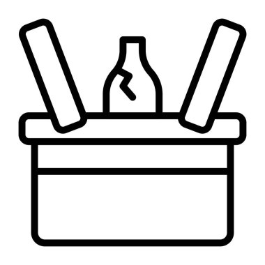 Şarap kovasının düzenlenebilir doğrusal tasarımı, sepetin içinde bira şişesi