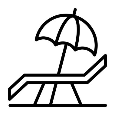 Güneş yatağının bir simge tasarımı, düzenlenebilir vektör