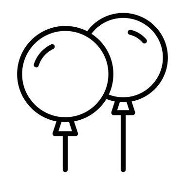 Dekoratif renkli balonlar, doğrusal tasarım vektörü