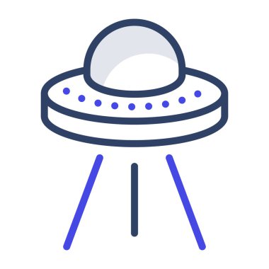 Uzay sputnik simgesinin düz vektör tasarımı