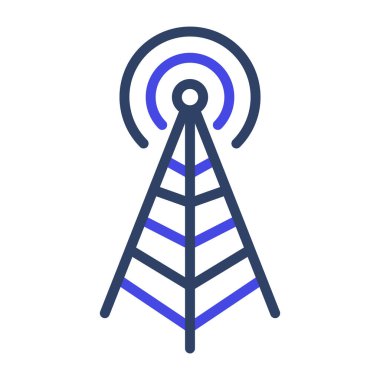 Düz dizaynlı kablosuz anten simgesi