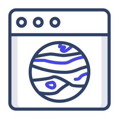 Gezegen sisteminin Jüpiter gezegen vektörünün moda simge tasarımı