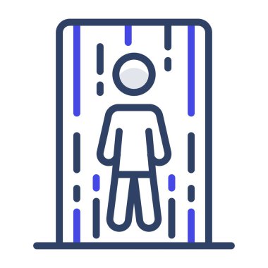 Düz dizaynlı uzay kaşifi simgesi, kozmonot vektörü