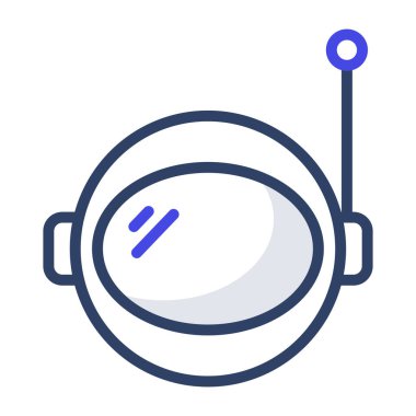 Düz dizaynlı vektör astronot başlığı simgesi