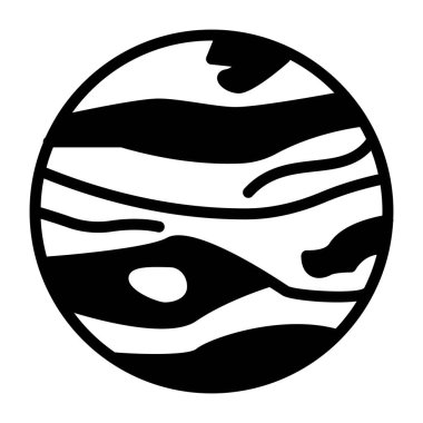 Gezegen sisteminin jüpiter vektörünün moda simge tasarımı