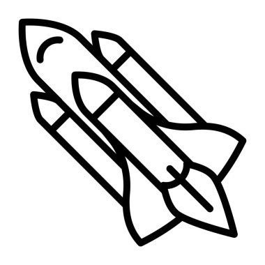 Uzay mekiği simgesinin doğrusal vektör tasarımı