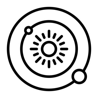 Gezegen devrimi, doğrusal dizaynda güneş sistemi simgesi