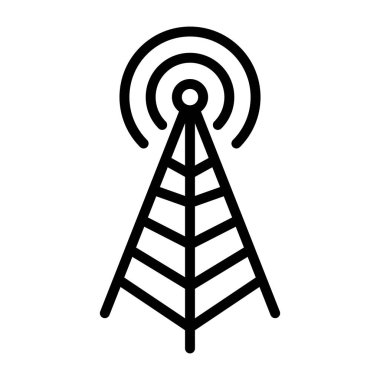 Doğrusal dizaynda kablosuz anten simgesi