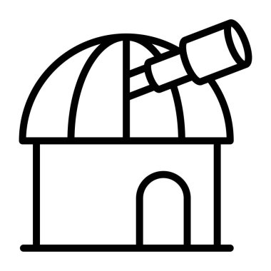 Gözlemevi planetaryumun doğrusal vektör tasarımı
