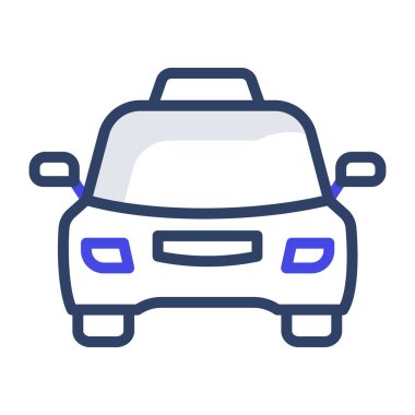 Taksi düz simge tasarımı, yerel ulaşım otomobili