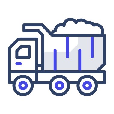 Döküm kamyonunun bir simge tasarımı, düzenlenebilir vektör