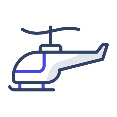 Düz helikopter simgesi vektörü, helikopter vektörü