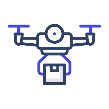 Drone dağıtım simgesinin düzenlenebilir düz tasarımı