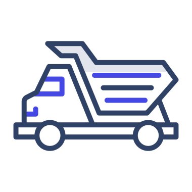 Çöp kamyonunun bir simge tasarımı, düzenlenebilir vektör