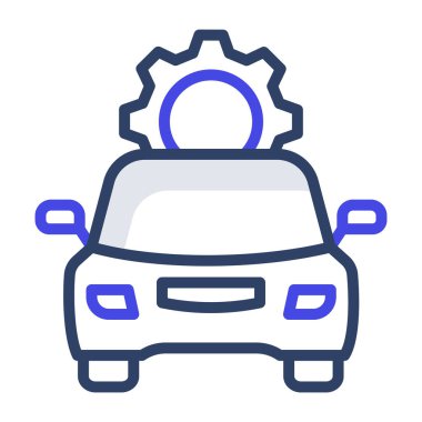 Otomobil ve araba servis simgesiyle çark