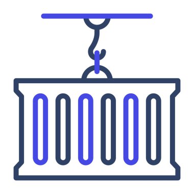 Konteynır kancayla asılı, konteyner kaldırma simgesi