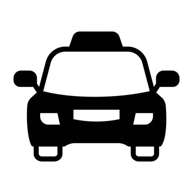 Taksi katı simge tasarımı, yerel ulaşım otomobili