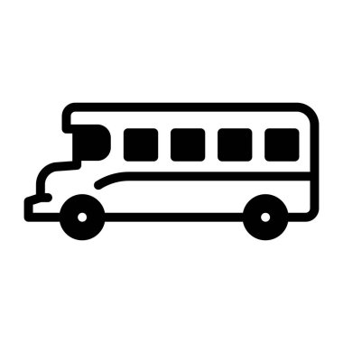 Okul minibüsünün premium indirme simgesi