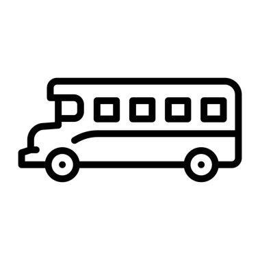 Okul minibüsünün premium indirme simgesi