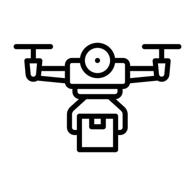 Drone dağıtım simgesinin düzenlenebilir doğrusal tasarımı