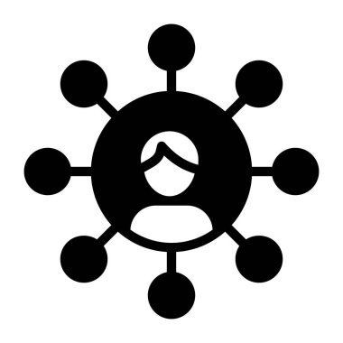 Bir kabartma tasarımı, kullanıcı ağının simgesi