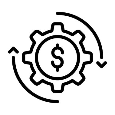 Bir doğrusal tasarım, para yönetiminin simgesi