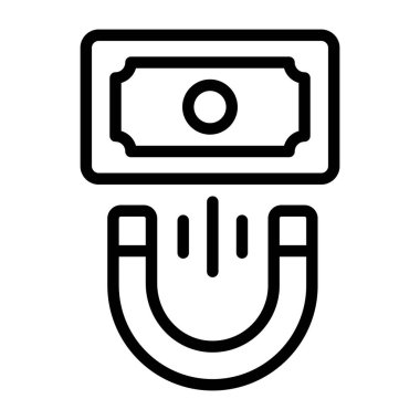 Bir doğrusal tasarım, para çekme simgesi