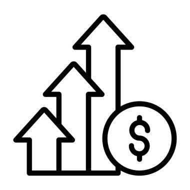 Finansal büyüme doğrusal tasarımının simgesi