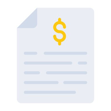 Dollar on page, icon of financial paper