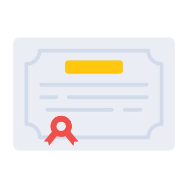 Badge with paper, icon of diploma