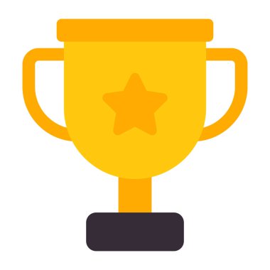 Editable flat design of star trophy, achievement concept vector