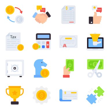 İş ve finans daire simgeleri paketi