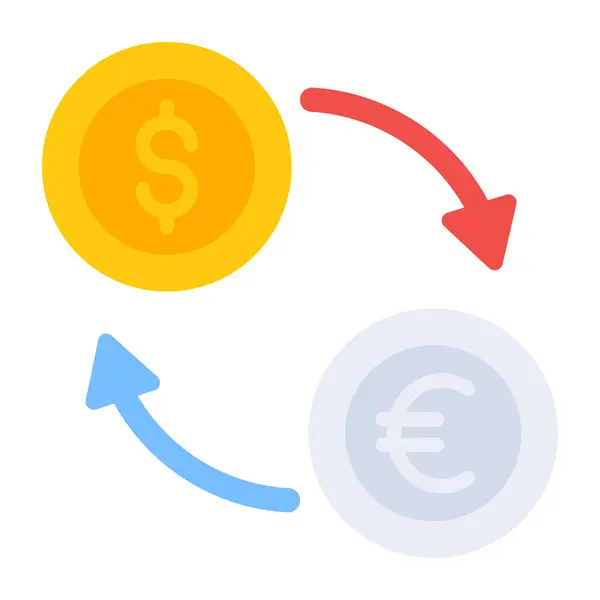 Dollar Euro Concept Currency Exchange Icon — Stock vektor
