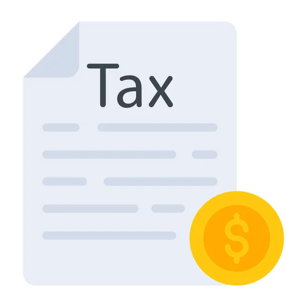 Icon Design Tax Document — Stockový vektor