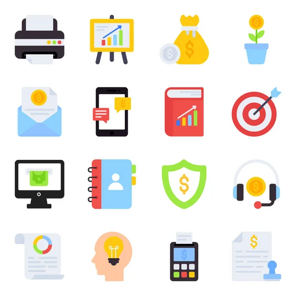 Pack Investment Flat Icons — Stockvector