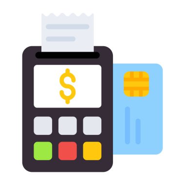 Editable flat design icon of point of sale