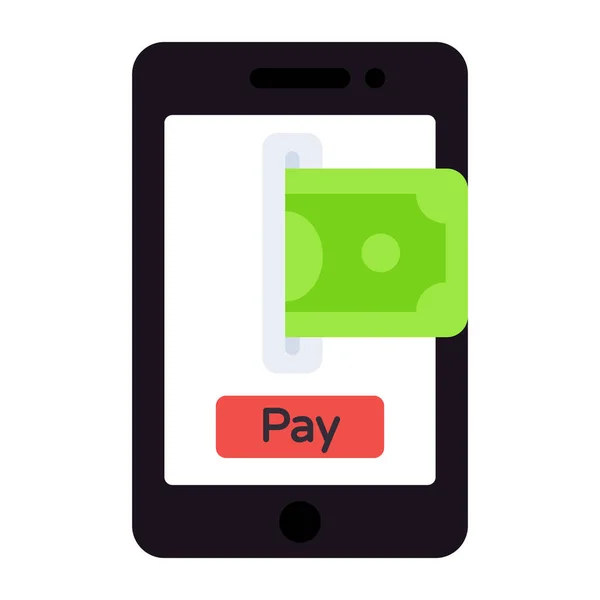 Icon Design Mobile Payment Banknote Smartphone — Stockový vektor