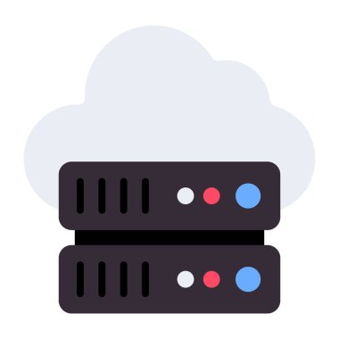 Düz dizayn, bulut sunucusunun simgesi