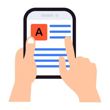 Çevrimiçi yazı simgesinin kavramsal düz tasarımı