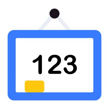 123 tablonun düzenlenebilir tasarım vektörü