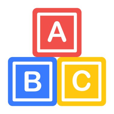 ABC bloklarının düzenlenebilir düz tasarım vektörü