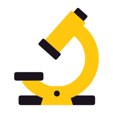 Bir laboratuvar araştırma aracı simgesi, mikroskobun düz tasarımı