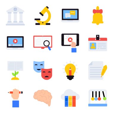 Yazı Yazma Düz Simgeleri Paketi