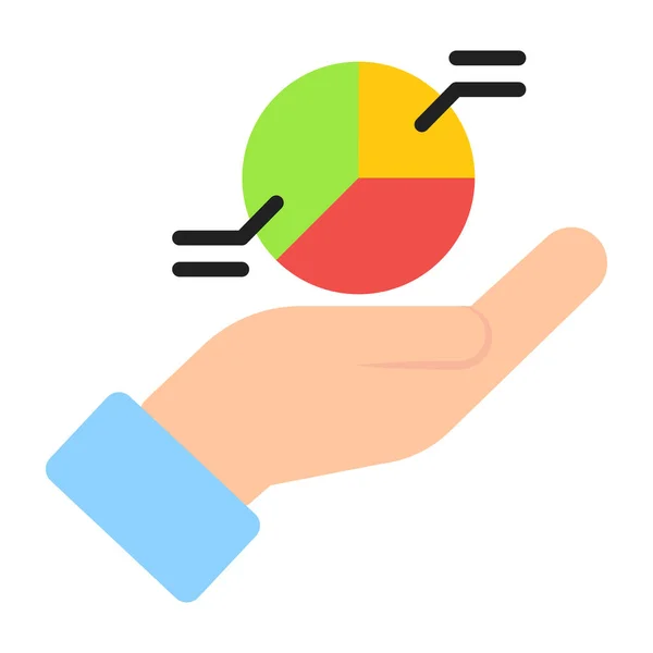 Flat Design Icon Pie Graph — Stock Vector